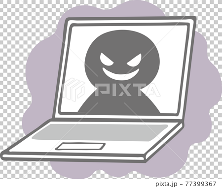 パソコンとネット犯罪者のイラスト素材のイラスト素材