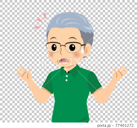 Grandfather in a short-sleeved polo shirt Grandfather in a short-sleeved polo shirt 77401272