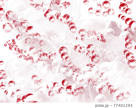 ピンク 赤 レッド シャボン 泡 シャボン玉 清潔感 絵具 手書き 水彩サムネイル フレーム枠 Yoのイラスト素材