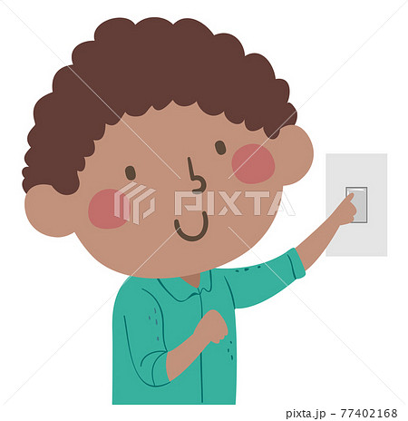 Kid Boy Energy Expert Light Switch Illustration 77402168