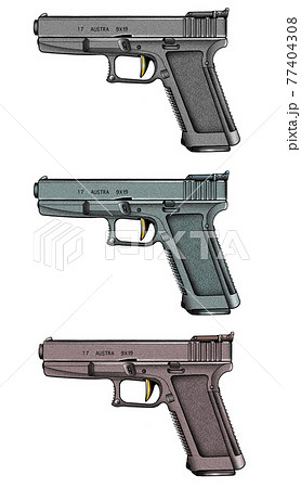 銃,GUN,イラスト,オーストリア,カラー 77404308