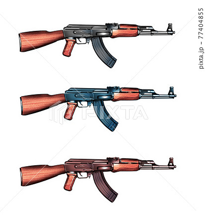 銃 ライフル イラスト ソ連 ロシア カラー 色のイラスト素材