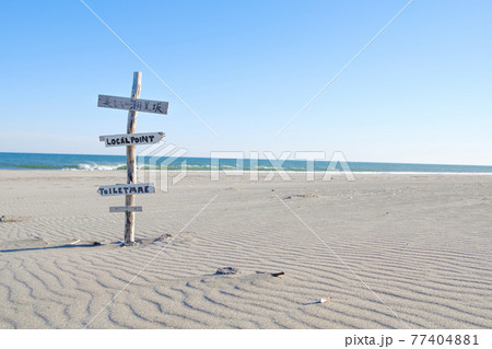 白須賀海岸　浜辺の風紋 77404881