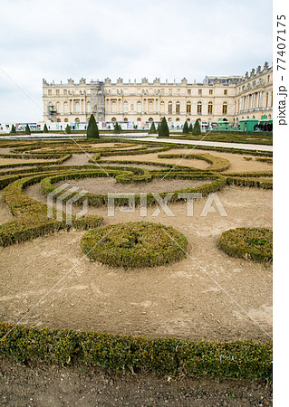 フランスパリのベルサイユ宮殿と庭園の写真素材