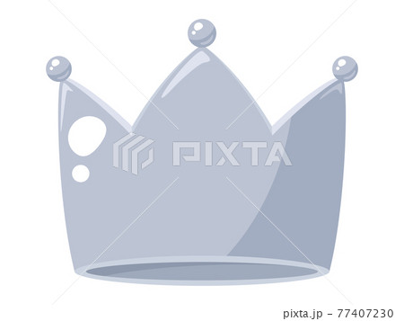 かわいい王冠のイラスト 銀のイラスト素材