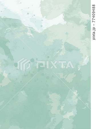 淡いグリーンの水彩背景 淡いグリーンの水彩背景 77409488