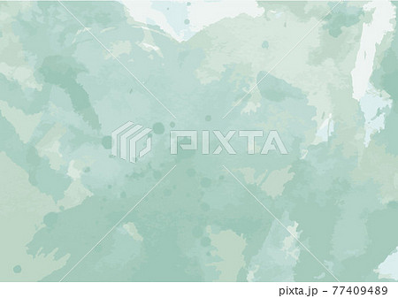 淡いグリーンの水彩背景 77409489