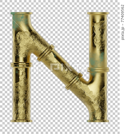 Letter N made of pipe isolated on white...-插圖素材 [77409562] - PIXTA圖庫