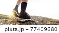 Man legs in sport footwear low angle 77409680