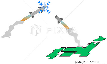 国土防衛のミサイル攻撃 77410898