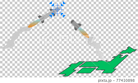 国土防衛のミサイル攻撃 77410898