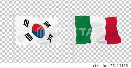 Flags of Italy and South Korea Flags of Italy and South Korea 77411188