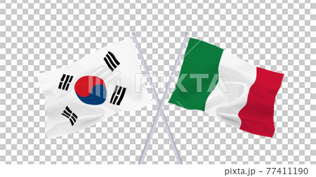 Flags of Italy and South Korea Flags of Italy and South Korea 77411190