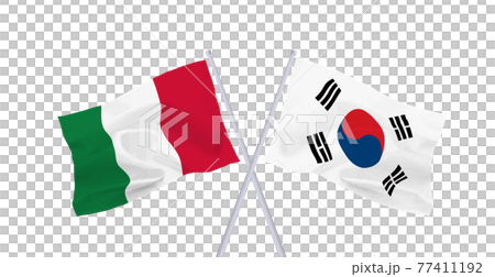 Flags of Italy and South Korea Flags of Italy and South Korea 77411192