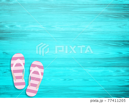 南国　ビーチサンダル　イメージ背景素材 77411205