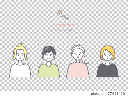 30代くらいの女性のイラスト素材 77411410