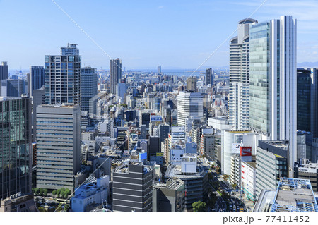 大阪府大阪市北区　梅田の街並み　大阪駅前第3ビルから西側 77411452