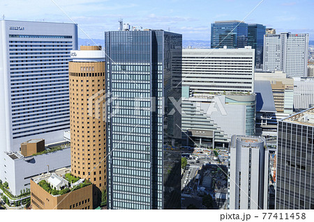 大阪府大阪市北区　梅田の街並み　大阪駅前第3ビルから北側 77411458