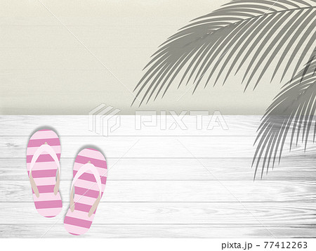 南国 ビーチサンダル イメージ素材 南国 ビーチサンダル イメージ素材 77412263