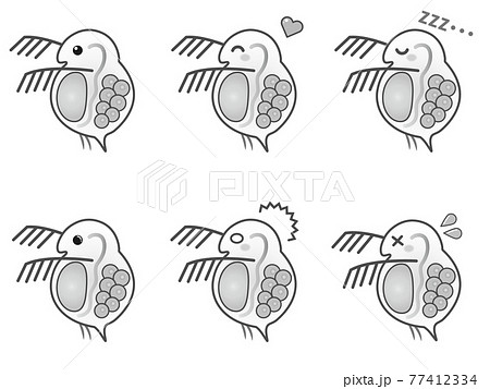 かわいいミジンコのイラスト素材セット2のイラスト素材