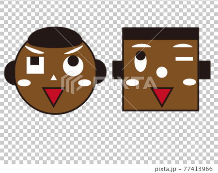 簡単な図形で構成したキャラクターfiveのイラスト素材