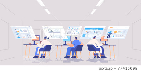 scientists team analyzing medical data on virtual boards medicine healthcare concept hospital office interior scientists team analyzing medical data on virtual boards medicine healthcare concept hospital office interior 77415098