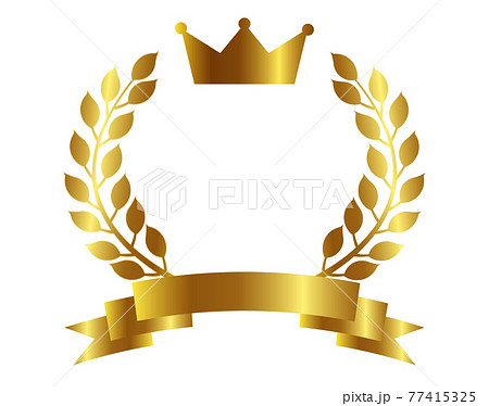 王冠　ローレル　リボン　アイコン 77415325