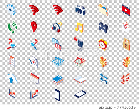 智能手機功能圖標等距材料 77416539