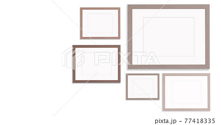白背景 フォトフレーム 額縁 背景用素材のイラスト素材