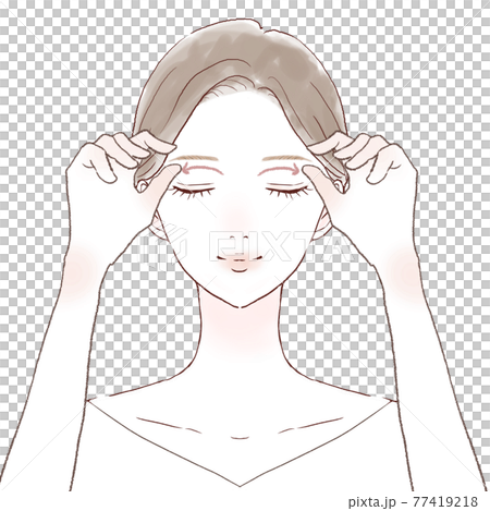 按摩眼睛的女人 77419218