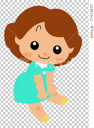 女の子の全身イラストaのイラスト素材