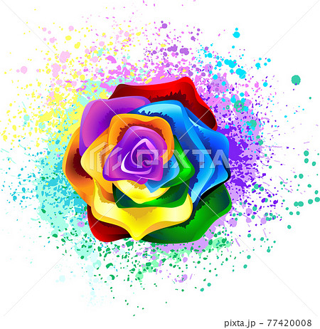 Colorful rainbow roseのイラスト素材 [77420008] - PIXTA