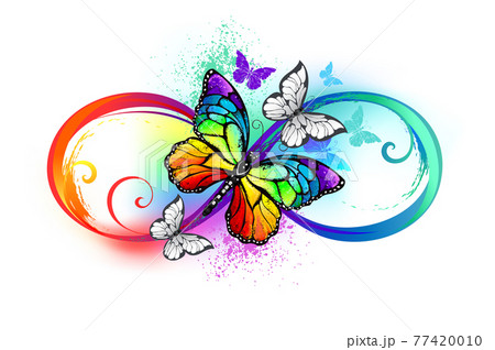 bright infinity with rainbow butterfly 77420010