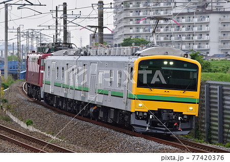 常磐線　藤代－龍ヶ崎市　JR東日本　クモヤE493系01編成（尾久）＋EF81-98（田端） 77420376