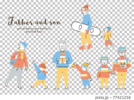 Father and child illustration_set 77421256