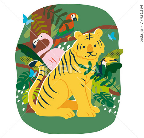 ジャングルの動物たちのイラスト素材