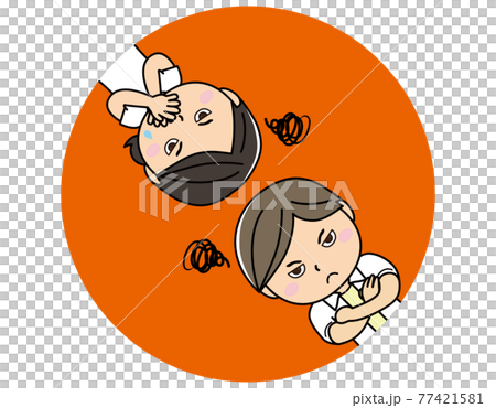 男女面部表情（憤怒臉）01_02（憤怒臉男女對） 77421581