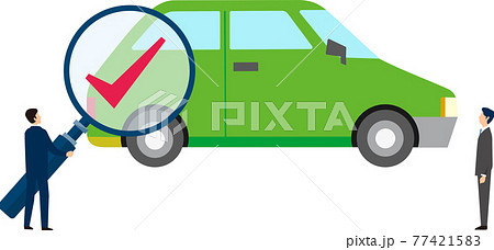 自動車、買取・査定イメージのシンプルなイラスト、ベクターイラスト 自動車、買取・査定イメージのシンプルなイラスト、ベクターイラスト 77421583