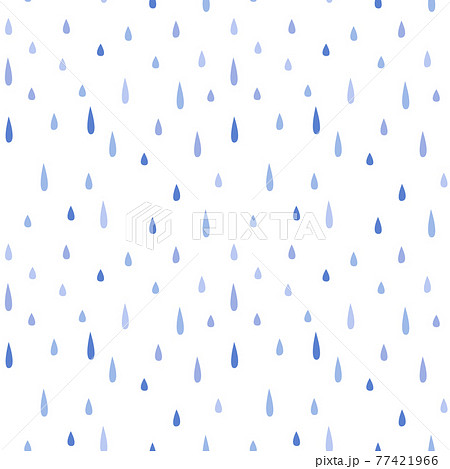 雨粒のシームレスパターン 白背景 透過 ベクターのイラスト素材