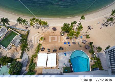 View of sentosa island beaches from Palawan beach 77423640
