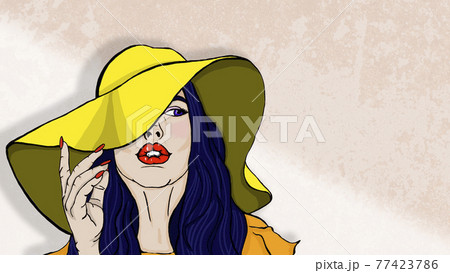 Preety girl pop art illustration on a light background 77423786