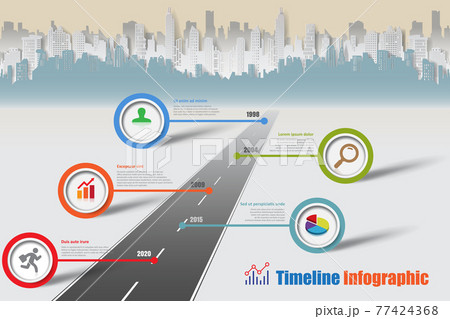 Business road map timeline infographic city designed, vector illustration 77424368