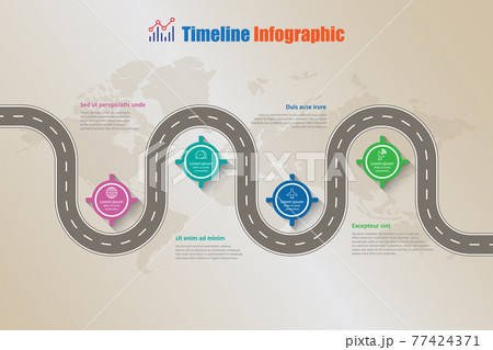 Business road map timeline infographic template with pointers, Vector Illustration 77424371