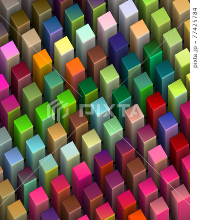 frog view 3d render of beveled cubes in multiple bright colors frog view 3d render of beveled cubes in multiple bright colors 77425784