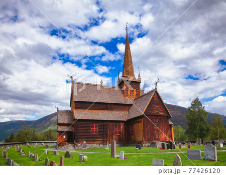 Lom Stave Church Fossbergom Oppland Norway Scandanavia 77426120