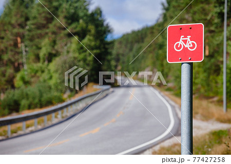 Cycle route sign in Southern Norway Cycle route sign in Southern Norway 77427258
