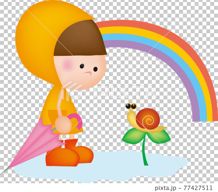 女の子と虹とカタツムリ 女の子と虹とカタツムリ 77427511