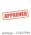 Red 'APPROVED' Stamp  on white background. 77427765