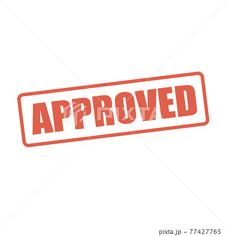 Red 'APPROVED' Stamp  on white background. 77427765