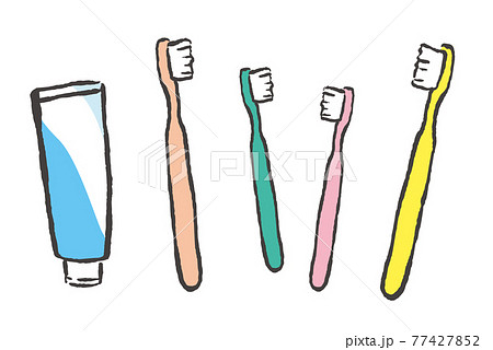 歯ブラシと歯磨き粉のイラスト素材